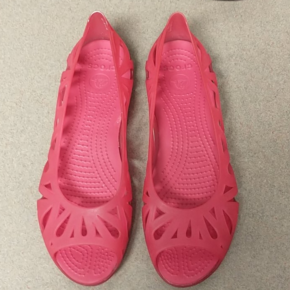 Pink Crocs Pink Jelly Adrina III Open Weave
